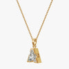 TYPE by J'EVAR 7MM LETTER A SOLITAIRE DIAMOND INITIAL PENDANT 18K Yellow Gold ALTR Lab Grown Diamond Side View | 18 IN CHAIN / A