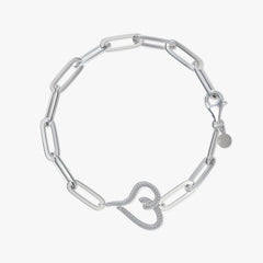 Heart Pave Diamond Bracelet
