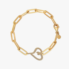 Heart Pave Diamond Bracelet