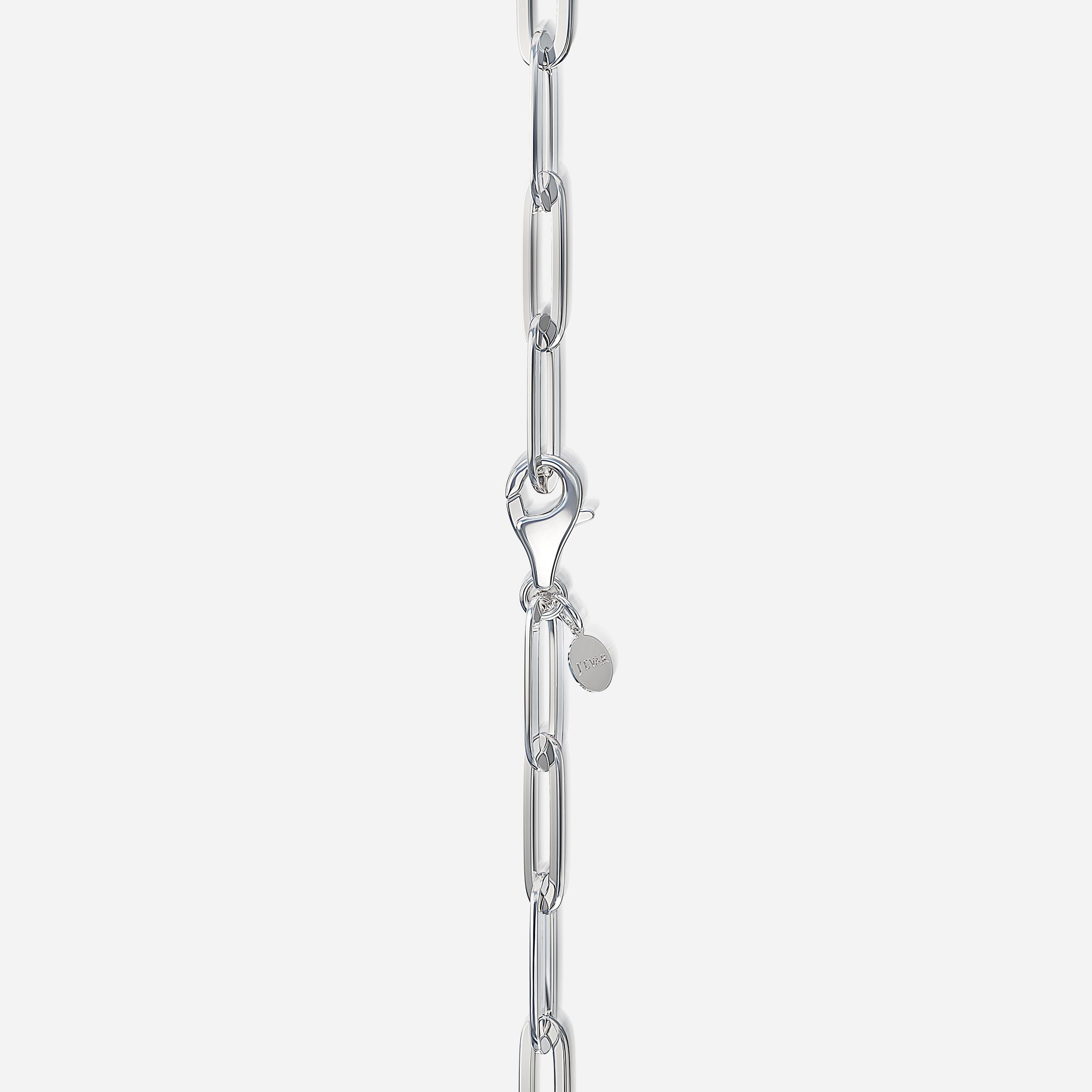J'EVAR Sterling Silver Bold Heart Paperclip ALTR Lab Grown Diamond Bracelet Lock View | 0.14 CT
