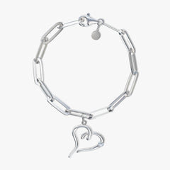 Bold Heart Paperclip Bracelet