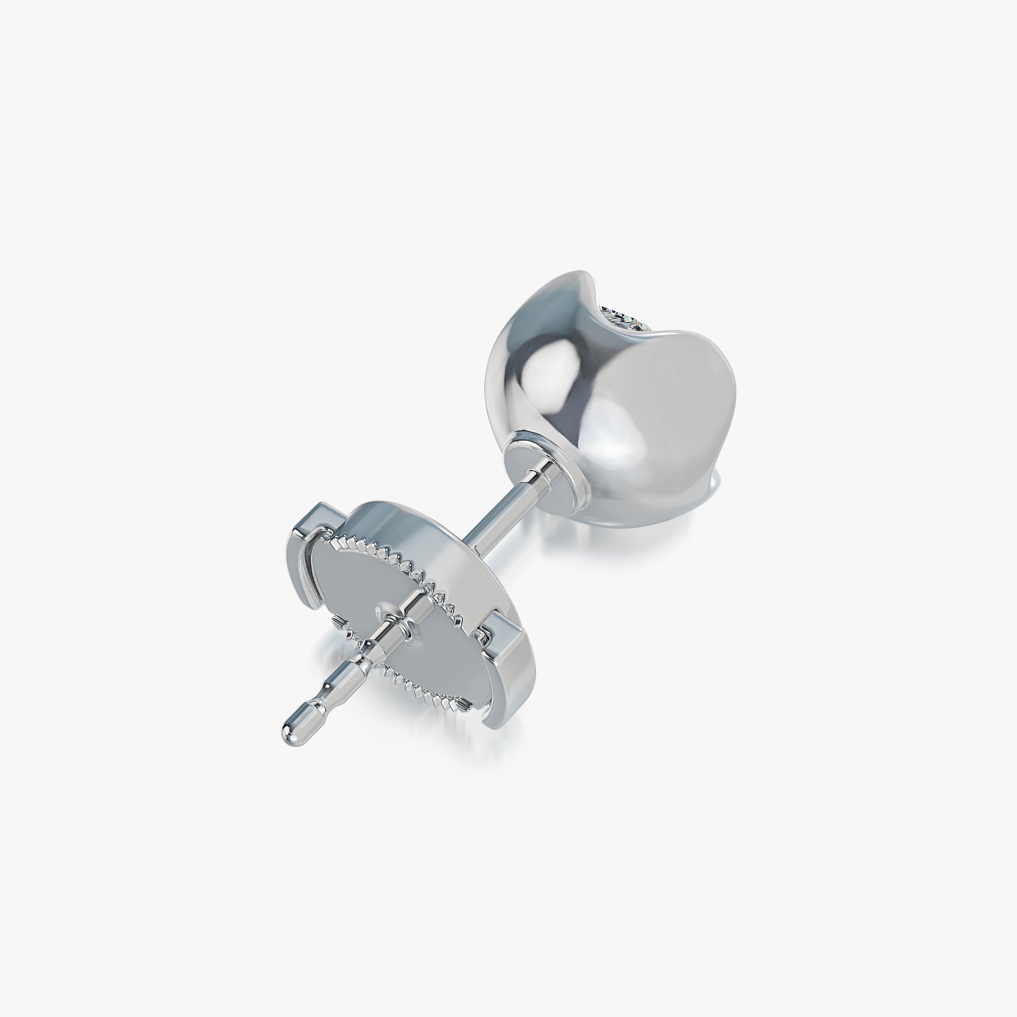 J'EVAR 18KT White Gold Lotus Petals ALTR Lab Grown Diamond Earrings Back View