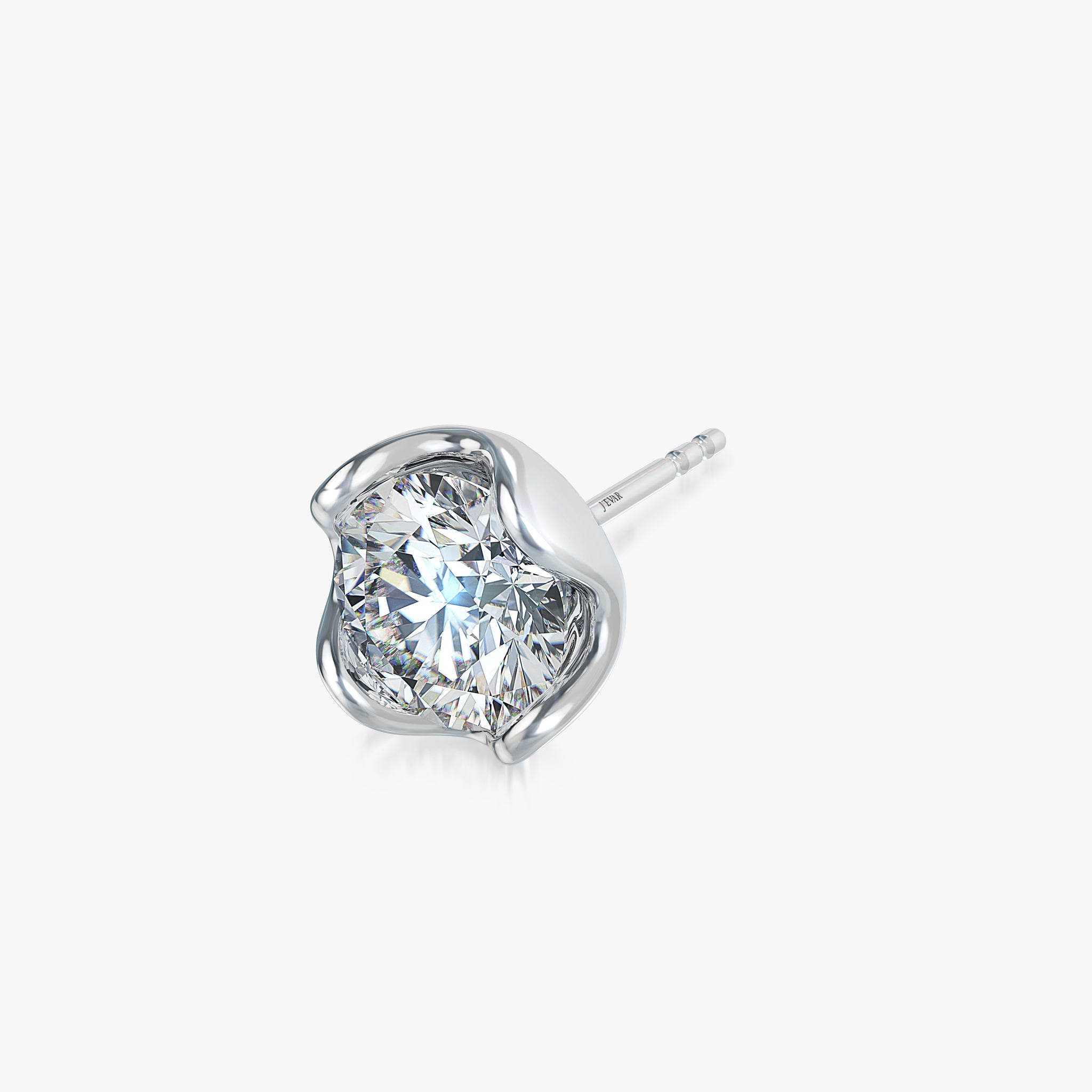 J'EVAR 18KT White Gold Lotus Petals ALTR Lab Grown Diamond Earrings Prospective View