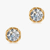 J'EVAR 18KT Yellow Gold Lotus Petals ALTR Lab Grown Diamond Earrings Front View | 3.00 CT