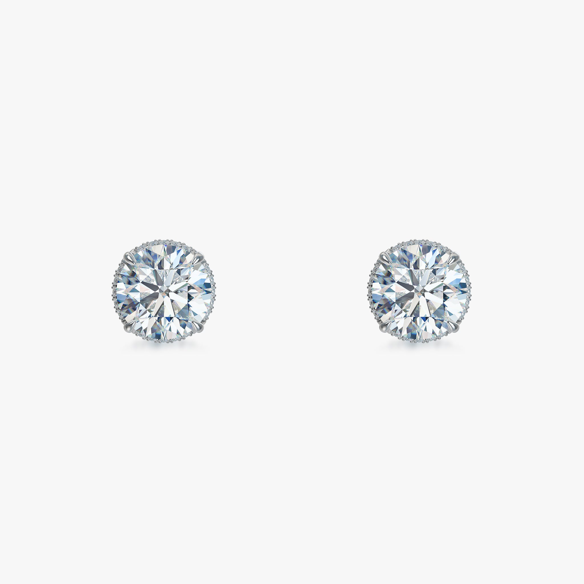 J'EVAR 18KT White Gold Invisible Halo ALTR Lab Grown Diamond Earrings Lock View