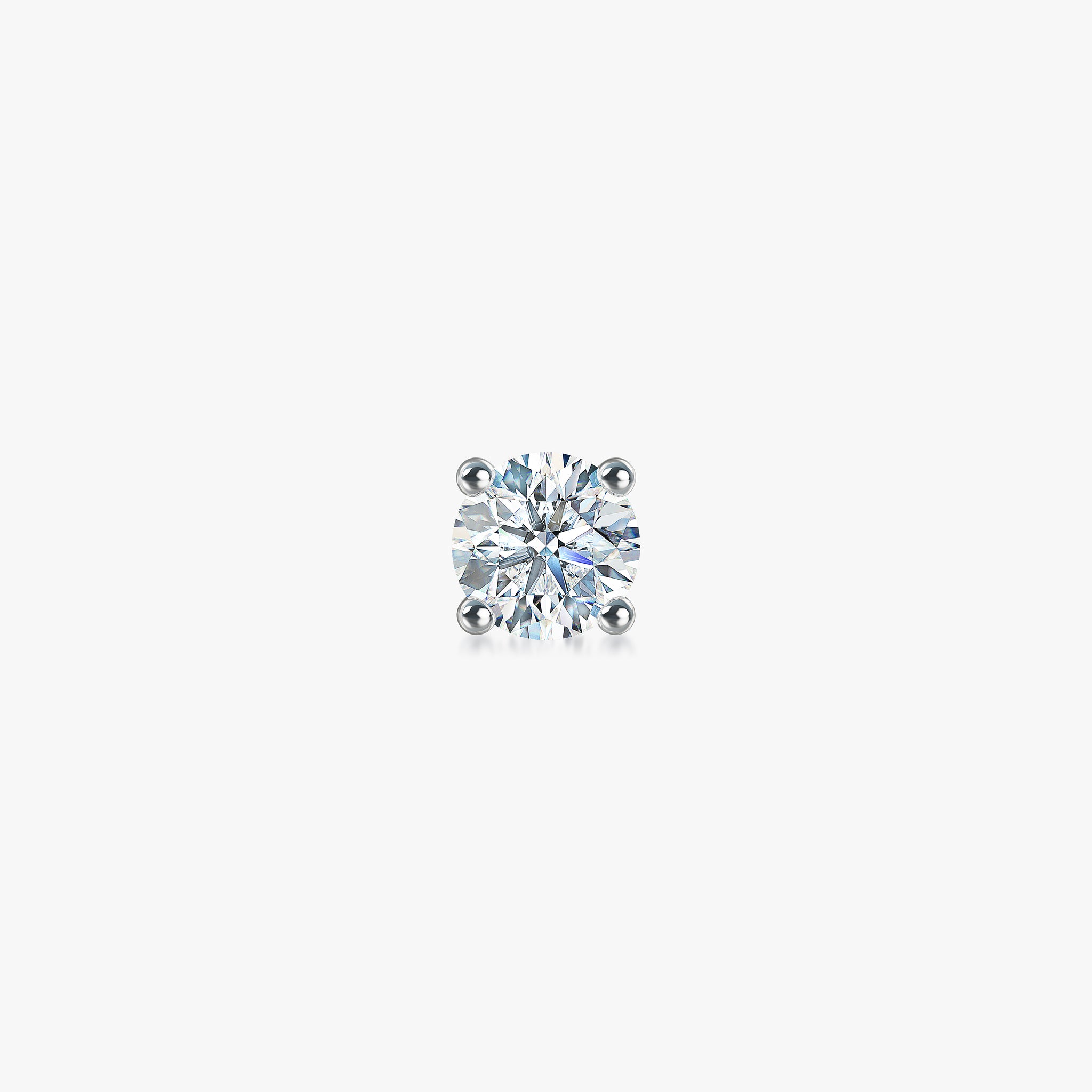 J'EVAR 18KT White Gold ALTR Lab Grown Diamond Single Stud Earring with Guardian Backs Front View