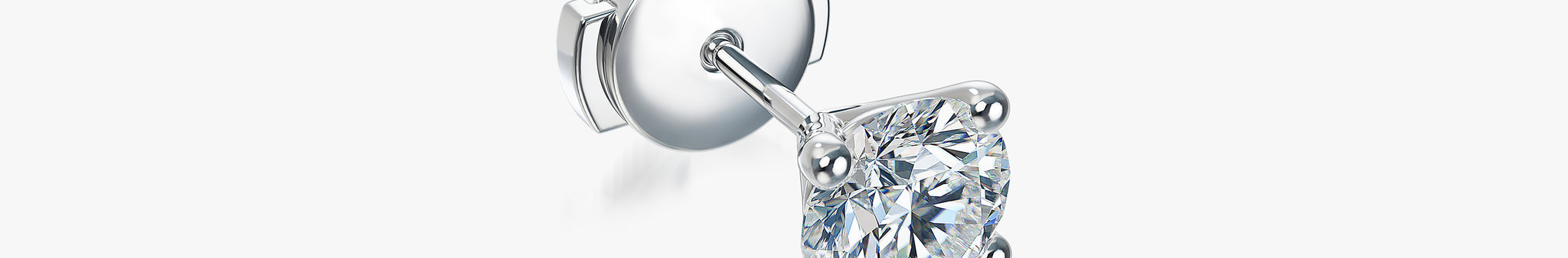 J'EVAR 18KT White Gold ALTR Lab Grown Diamond Single Stud Earring with Guardian Backs Lock View