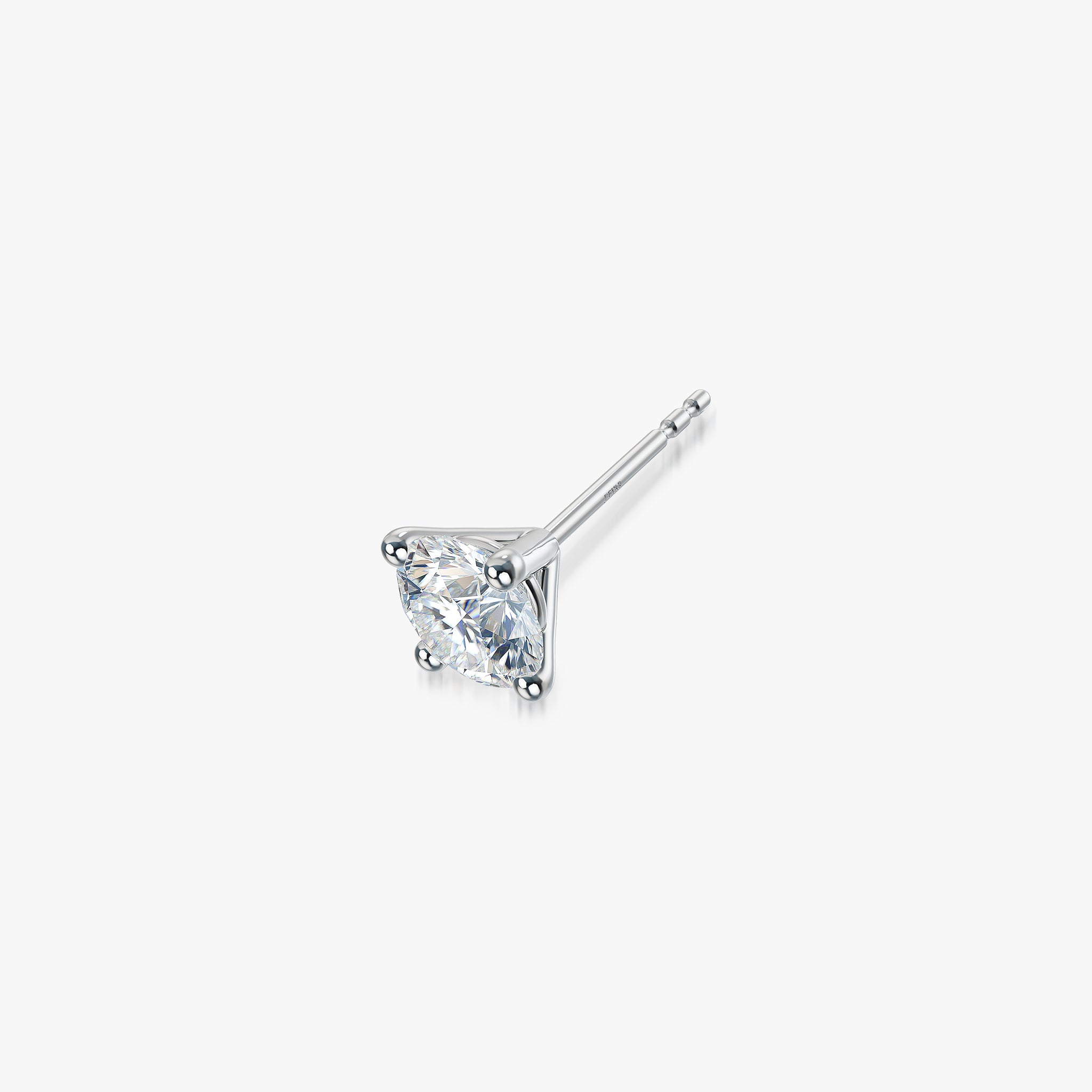 J'EVAR 18KT White Gold ALTR Lab Grown Diamond Single Stud Earring with Guardian Backs Perspective View