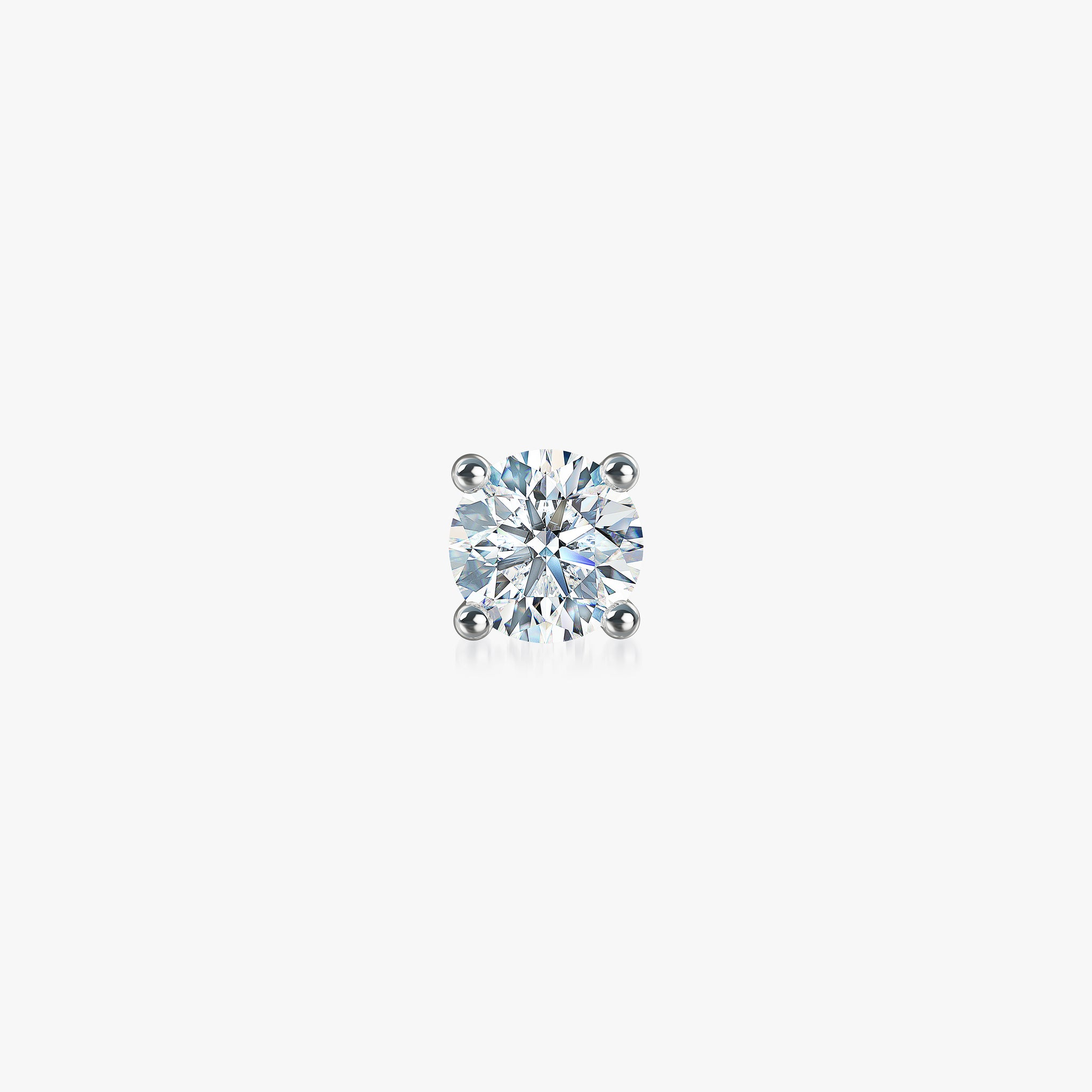 J'EVAR 18KT White Gold ALTR Lab Grown Diamond Single Stud Earring with Guardian Backs Front View