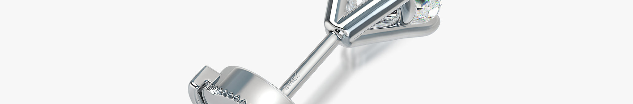 J'EVAR 18KT White Gold ALTR Lab Grown Diamond Single Stud Earring with Guardian Backs Back View