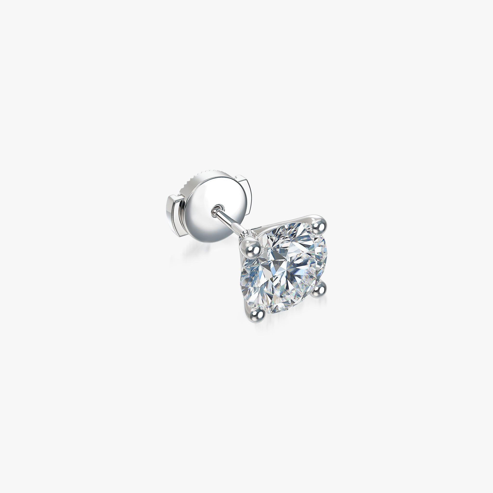 J'EVAR 18KT White Gold ALTR Lab Grown Diamond Single Stud Earring with Guardian Backs Lock View