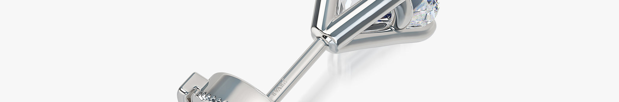 J'EVAR 18KT White Gold ALTR Lab Grown Diamond Single Stud Earring with Guardian Backs Back View