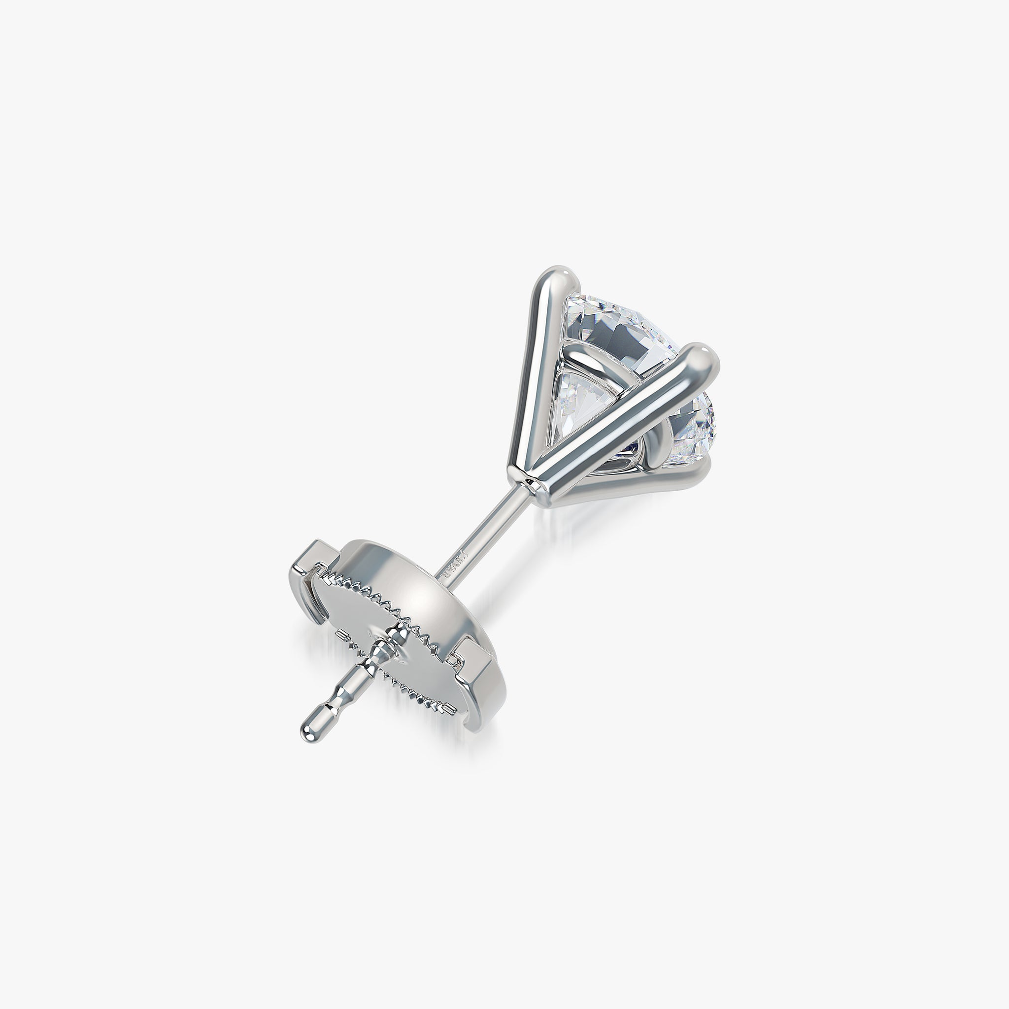 J'EVAR 18KT White Gold ALTR Lab Grown Diamond Single Stud Earring with Guardian Backs Back View