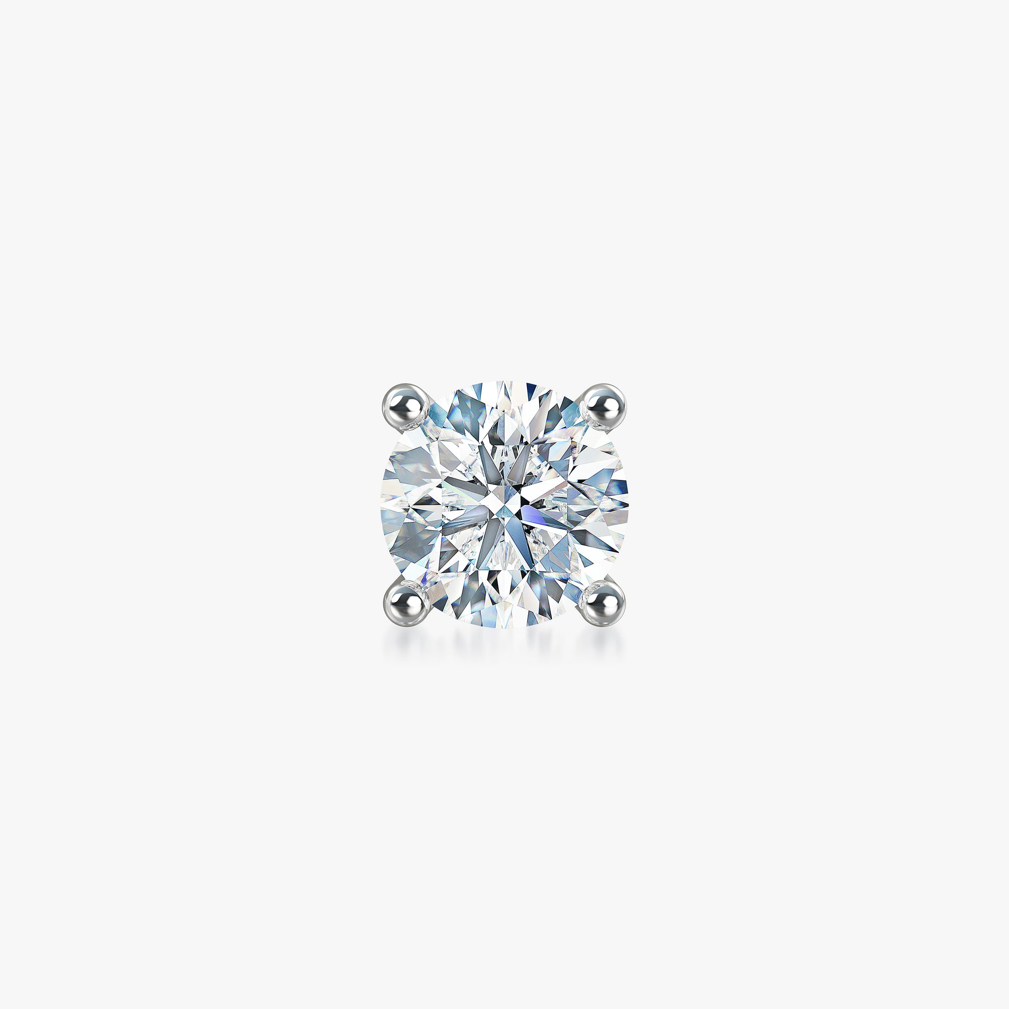 J'EVAR 18KT White Gold ALTR Lab Grown Diamond Single Stud Earring with Guardian Backs Front View