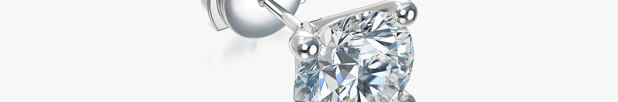 J'EVAR 18KT White Gold ALTR Lab Grown Diamond Single Stud Earring with Guardian Backs Lock View