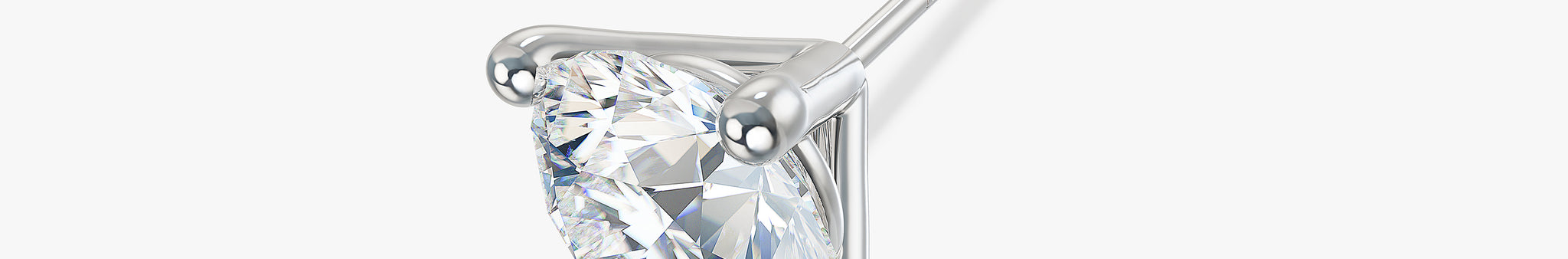 J'EVAR 18KT White Gold ALTR Lab Grown Diamond Single Stud Earring with Guardian Backs Perspective View