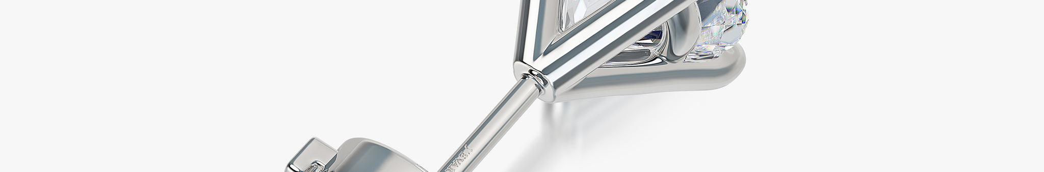 J'EVAR 18KT White Gold ALTR Lab Grown Diamond Single Stud Earring with Guardian Backs Back View