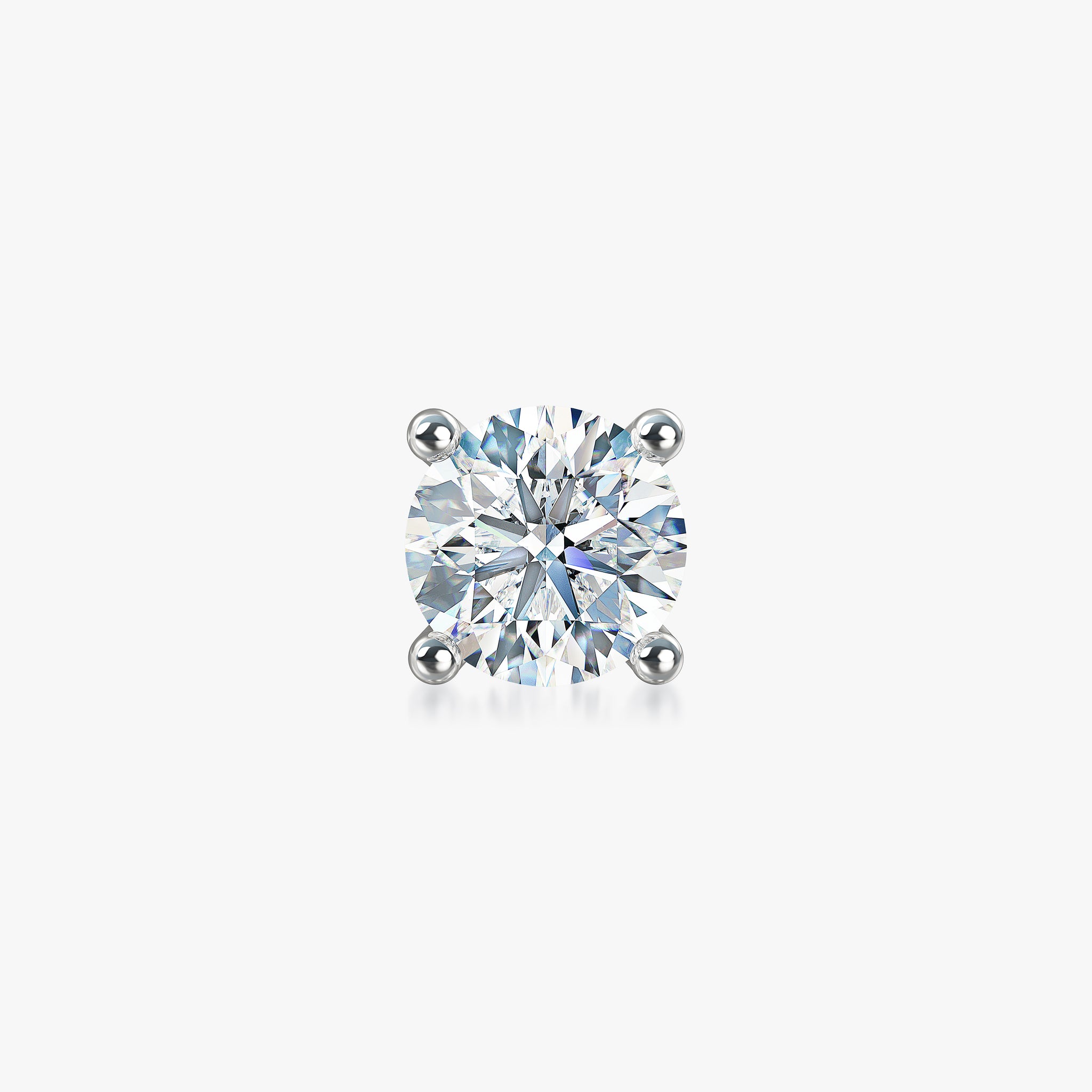 J'EVAR 18KT White Gold ALTR Lab Grown Diamond Single Stud Earring with Guardian Backs Front View