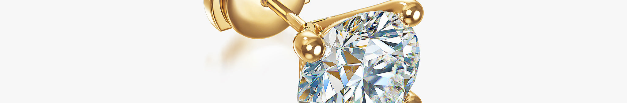 J'EVAR 18KT Yellow Gold ALTR Lab Grown Diamond Single Stud Earring with Guardian Backs Perspective View