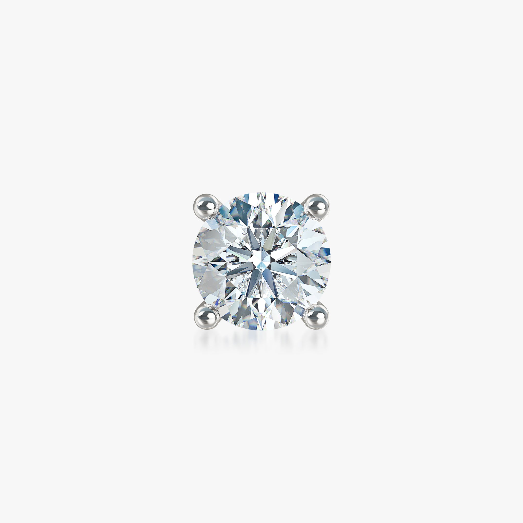 J'EVAR 18KT White Gold ALTR Lab Grown Diamond Single Stud Earring with Guardian Backs Front View