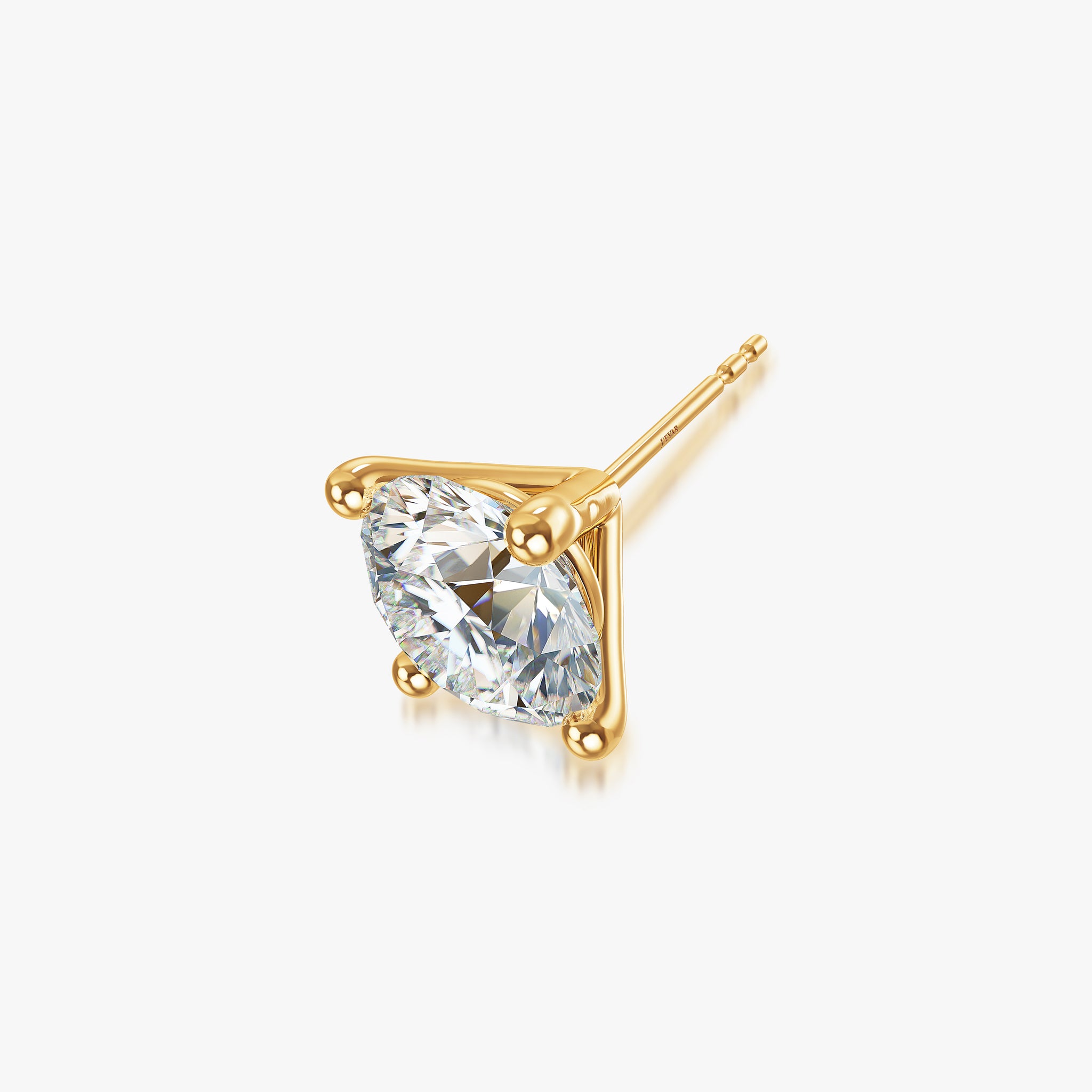 J'EVAR 18KT Yellow Gold ALTR Lab Grown Diamond Single Stud Earring with Guardian Backs Lock View