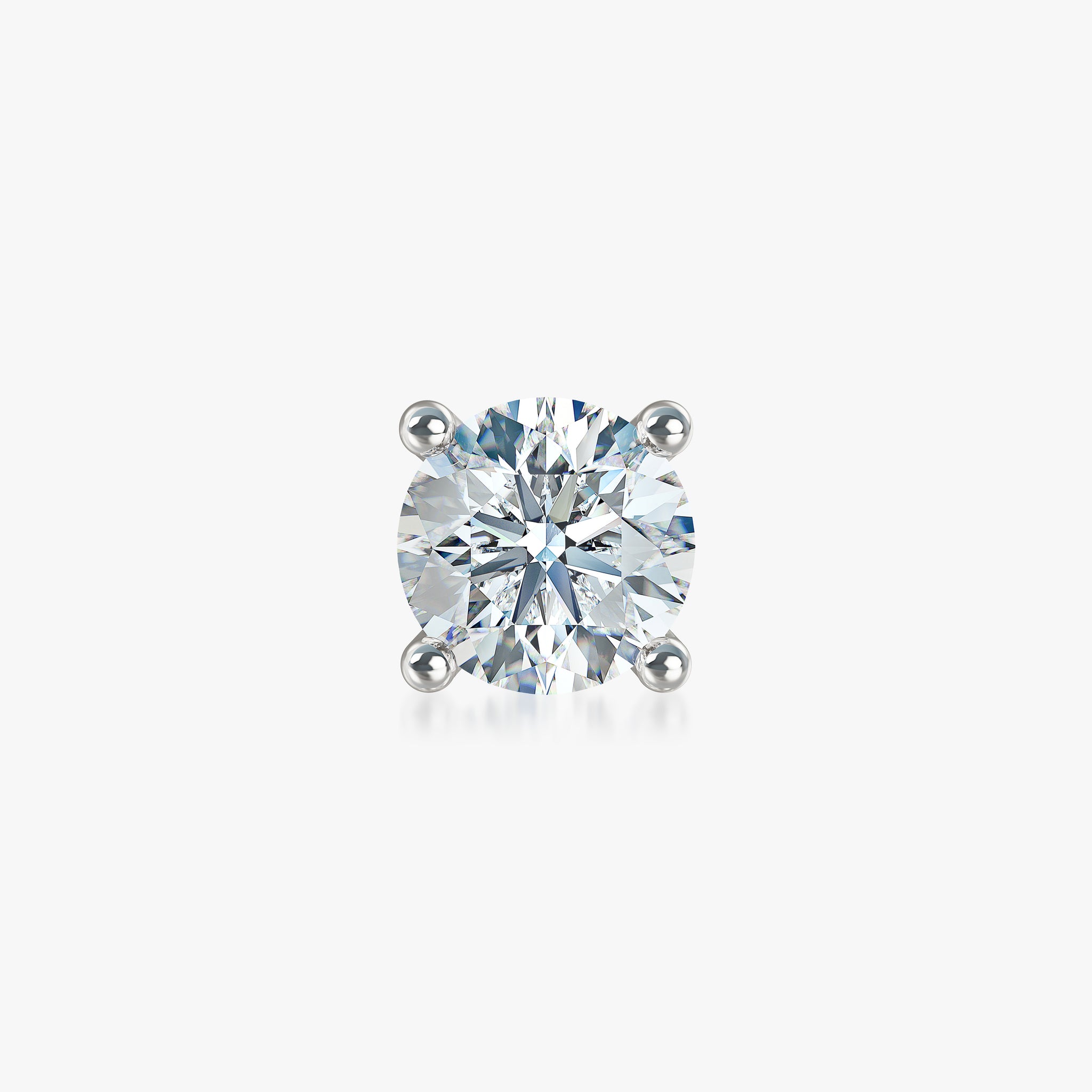 J'EVAR 18KT White Gold ALTR Lab Grown Diamond Single Stud Earring with Guardian Backs Front View