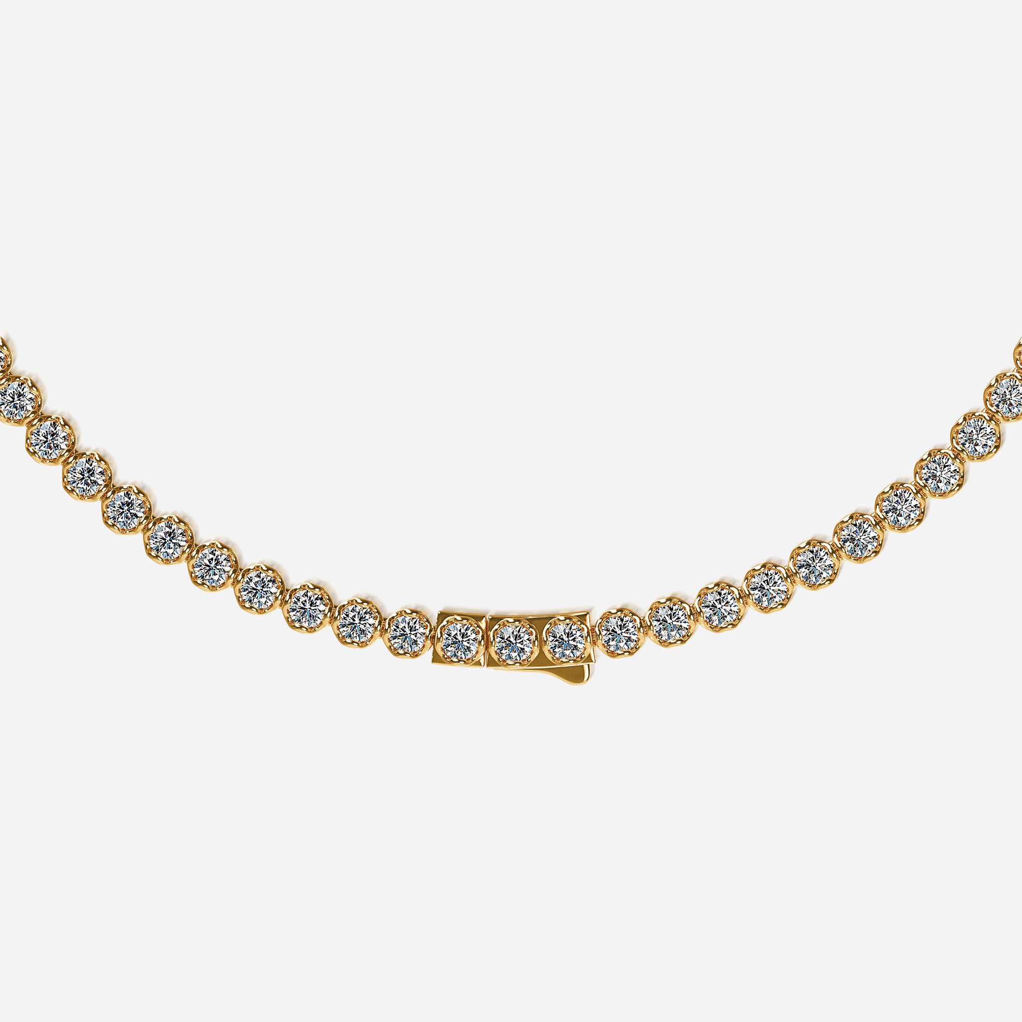 J'EVAR 18kt Lotus Petals Tennis Necklace ALTR Lab Grown Lotus Petals Diamond Tennis Necklace Lock View