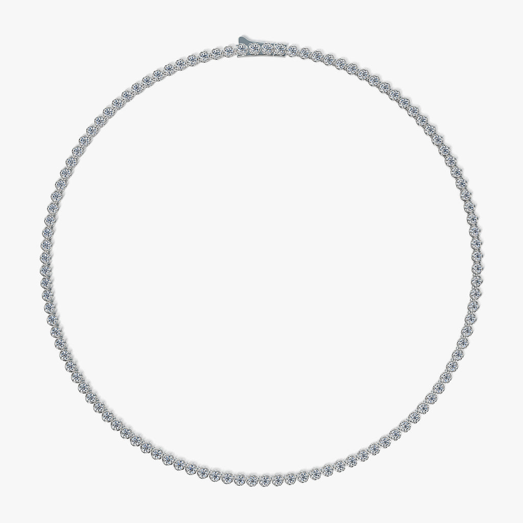 J'EVAR 18kt Lotus Petals Tennis Necklace ALTR Lab Grown Lotus Petals Diamond Tennis Necklace Top View | 6.00 CT
