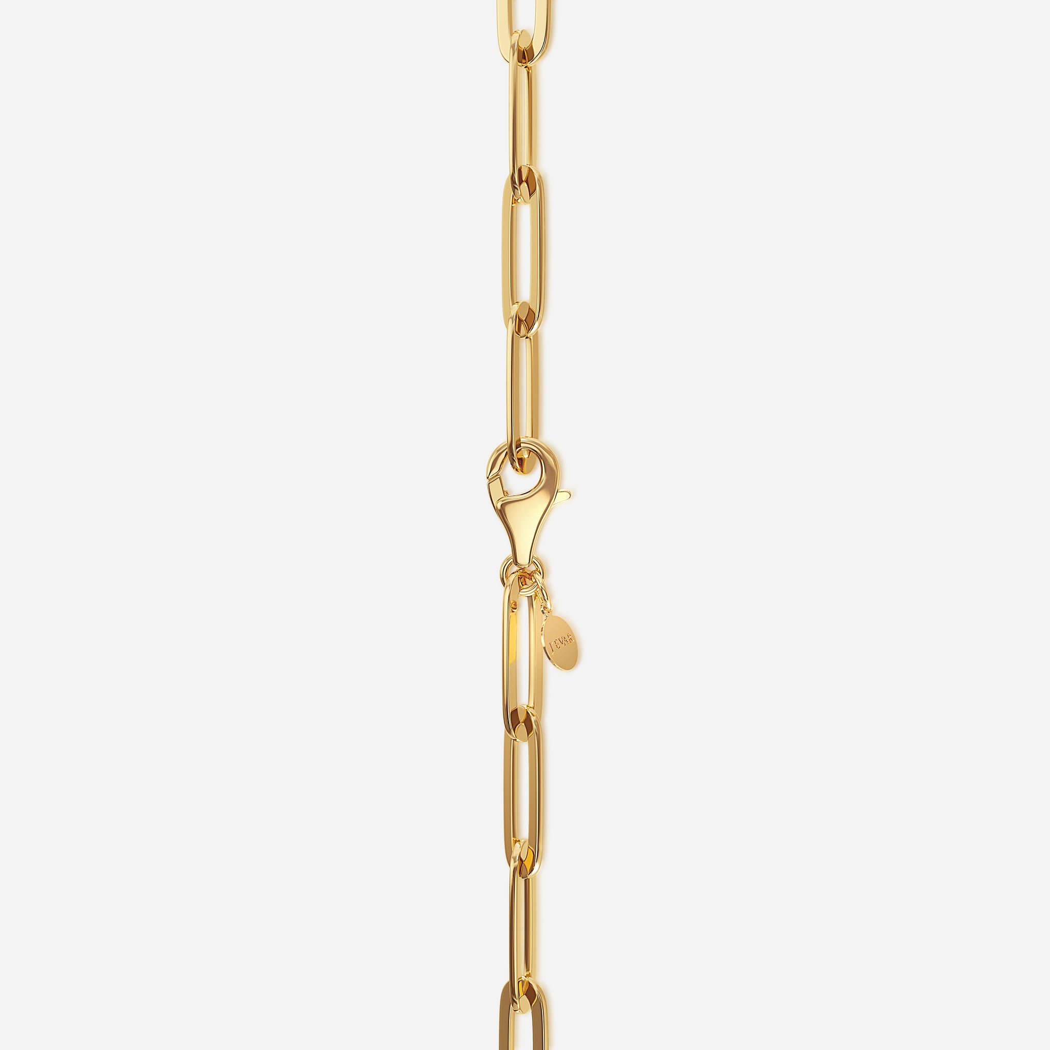 J'EVAR 14KT Yellow Gold Paperclip Lariat Heart ALTR Lab Grown Diamond Necklace Lock View