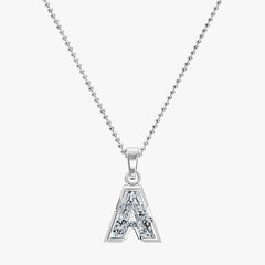 7MM ALPHABET SOLITAIRE DIAMOND INITIAL PENDANT