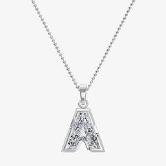 9MM ALPHABET SOLITAIRE DIAMOND LETTER PENDANT