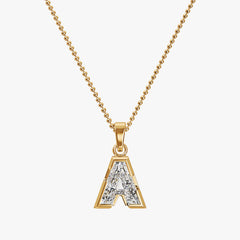 7MM ALPHABET SOLITAIRE DIAMOND INITIAL PENDANT