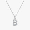 TYPE by J'EVAR 7MM LETTER B SOLITAIRE DIAMOND INITIAL PENDANT 18K White Gold ALTR Lab Grown Diamond Front View | 18 IN CHAIN / B