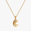 TYPE by J'EVAR 9MM C A SOLITAIRE DIAMOND INITIAL PENDANT 18K Yellow Gold ALTR Lab Grown Diamond Back View | 18 IN CHAIN / C