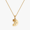 TYPE by J'EVAR 9MM D A SOLITAIRE DIAMOND INITIAL PENDANT 18K Yellow Gold ALTR Lab Grown Diamond Back View | 18 IN CHAIN / D