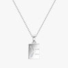 TYPE by J'EVAR 7MM LETTER E SOLITAIRE DIAMOND INITIAL PENDANT 18K White Gold ALTR Lab Grown Diamond Back View | 18 IN CHAIN / E