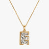 TYPE by J'EVAR 9MM E SOLITAIRE DIAMOND INITIAL PENDANT 18K Yellow Gold ALTR Lab Grown Diamond Front View | 18 IN CHAIN / E