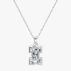 TYPE by J'EVAR 9MM I SOLITAIRE DIAMOND INITIAL PENDANT 18K White Gold ALTR Lab Grown Diamond Front View | 18 IN CHAIN / I