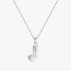 TYPE by J'EVAR 7MM LETTER J SOLITAIRE DIAMOND INITIAL PENDANT 18K White Gold ALTR Lab Grown Diamond Back View | 18 IN CHAIN / J
