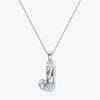 TYPE by J'EVAR 9MM J SOLITAIRE DIAMOND INITIAL PENDANT 18K White Gold ALTR Lab Grown Diamond Front View | 18 IN CHAIN / J