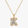 TYPE by J'EVAR 9MM K SOLITAIRE DIAMOND INITIAL PENDANT 18K Yellow Gold ALTR Lab Grown Diamond Front View | 18 IN CHAIN / K