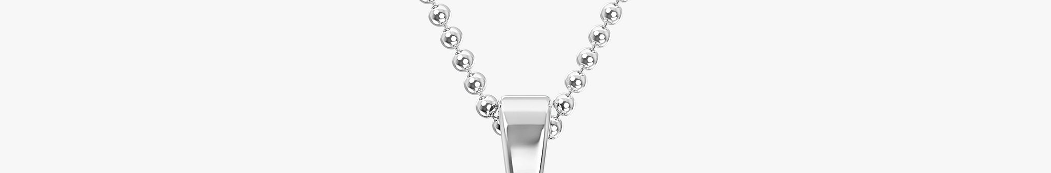 TYPE by J'EVAR 9MM L SOLITAIRE DIAMOND INITIAL PENDANT 18K White Gold ALTR Lab Grown Diamond Front View