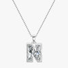 TYPE by J'EVAR 9MM N SOLITAIRE DIAMOND INITIAL PENDANT 18K White Gold ALTR Lab Grown Diamond Front View | 18 IN CHAIN / N