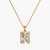 TYPE by J'EVAR 7MM N SOLITAIRE DIAMOND INITIAL PENDANT 18K Yellow Gold ALTR Lab Grown Diamond Front View | 18 IN CHAIN / N