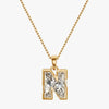 TYPE by J'EVAR 9MM N SOLITAIRE DIAMOND INITIAL PENDANT 18K Yellow Gold ALTR Lab Grown Diamond Front View | 18 IN CHAIN / N