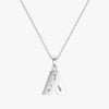 TYPE by J'EVAR 7MM LETTER A SOLITAIRE DIAMOND INITIAL PENDANT 18K White Gold ALTR Lab Grown Diamond Back View | NO CHAIN / A