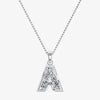 TYPE by J'EVAR 9MM A SOLITAIRE DIAMOND INITIAL PENDANT 18K White Gold ALTR Lab Grown Diamond Front View | NO CHAIN / A