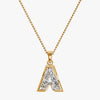 TYPE by J'EVAR 9MM A SOLITAIRE DIAMOND INITIAL PENDANT 18K Yellow Gold ALTR Lab Grown Diamond Front View | NO CHAIN / A