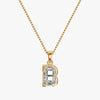 TYPE by J'EVAR 7MM B SOLITAIRE DIAMOND INITIAL PENDANT 18K Yellow Gold ALTR Lab Grown Diamond Front View | NO CHAIN / B