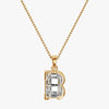 TYPE by J'EVAR 9MM B SOLITAIRE DIAMOND INITIAL PENDANT 18K Yellow Gold ALTR Lab Grown Diamond Front View | NO CHAIN / B